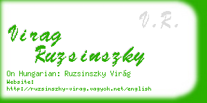 virag ruzsinszky business card